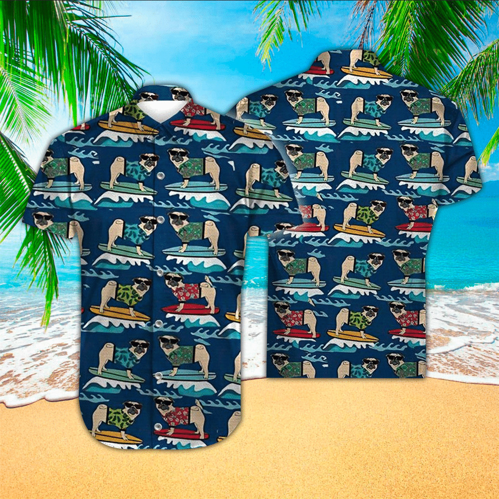 Pug Shirt Pug Hawaiian Shirt For Pug Lovers Shirt For Men and Women