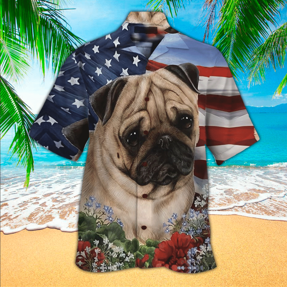 Pug Terrier Aloha Hawaii Shirt Perfect Hawaiian Shirt For Pug Lover Shirt For Men and Women