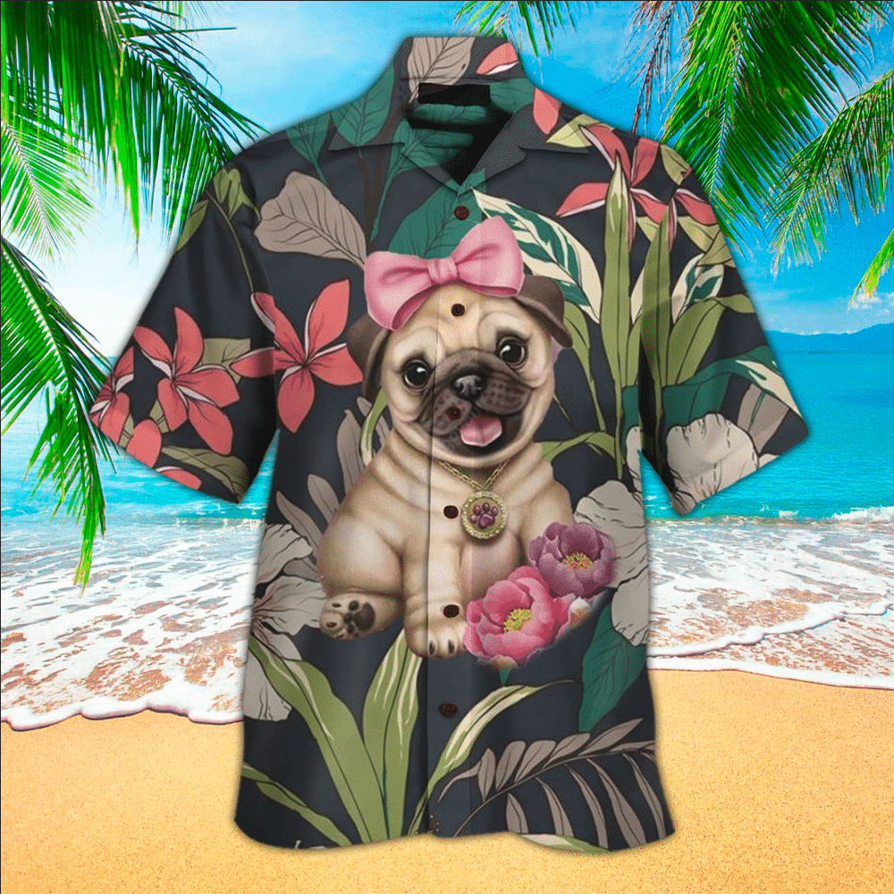 Pug Terrier Aloha Hawaii Shirt Perfect Hawaiian Shirt For Pug Lover Shirt For Men and Women