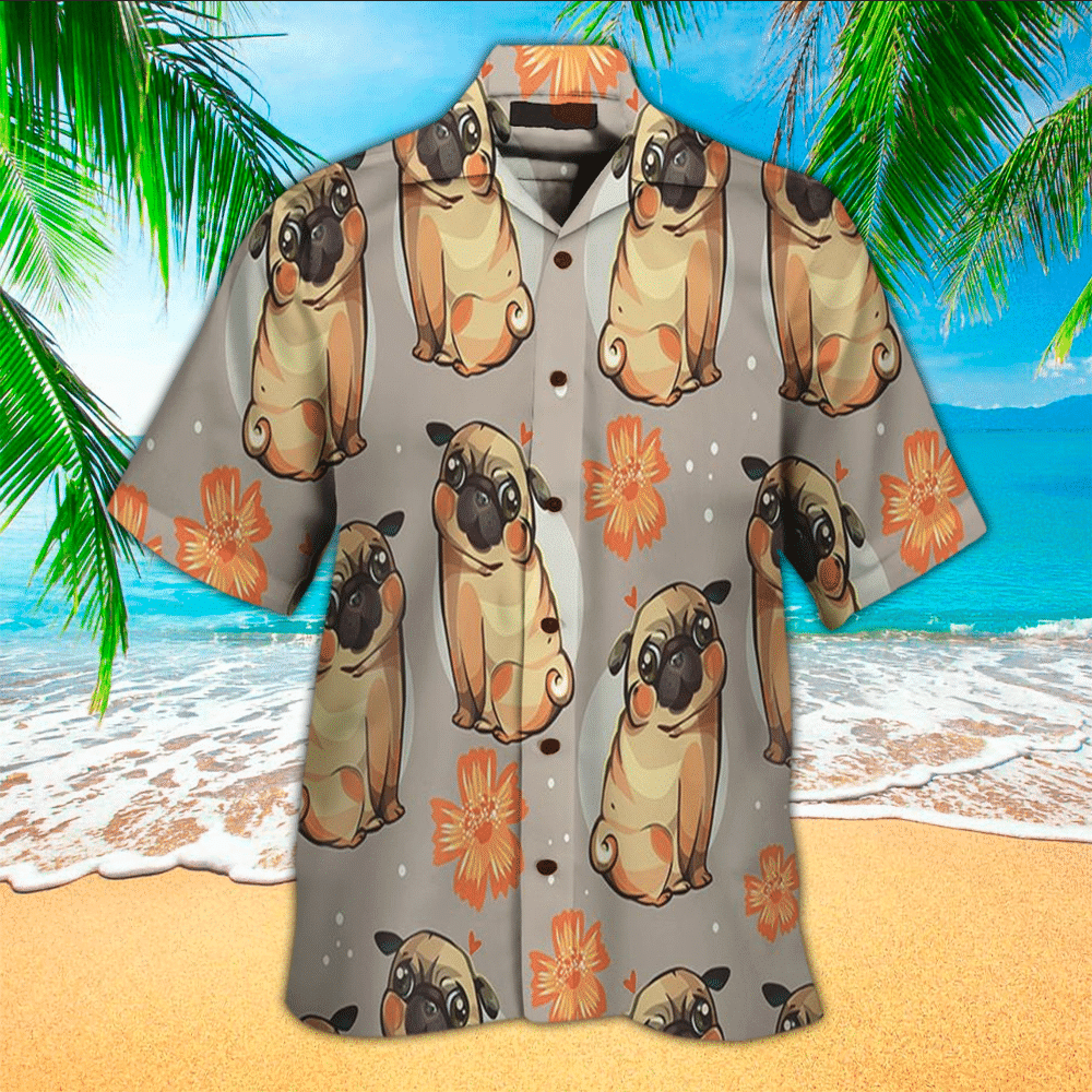 Pug Terrier Aloha Hawaii Shirt Perfect Hawaiian Shirt For Pug Lover Shirt For Men and Women