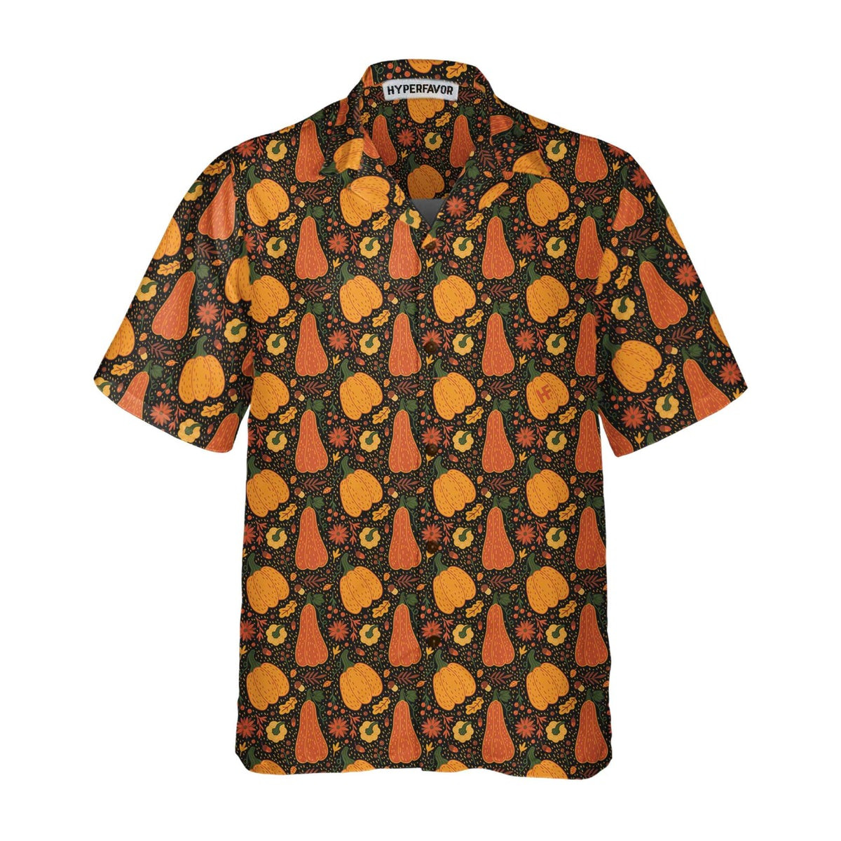 Pumpkin And Falling Leaves Hawaiian Shirt Fall Thanksgiving Shirt Gift For Thanksgiving Day