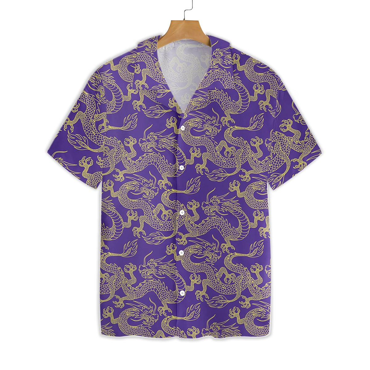 Purple And Gold Edition Oriental Dragon Hawaiian Shirt