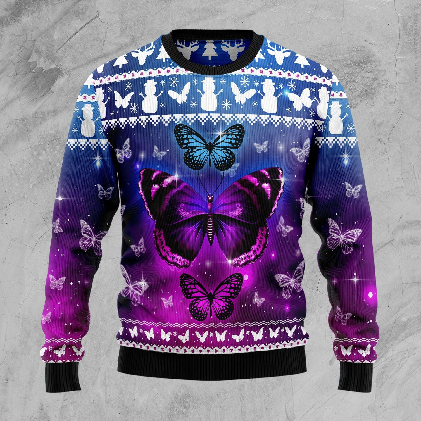 Purple Butterfly Ugly Christmas Sweater