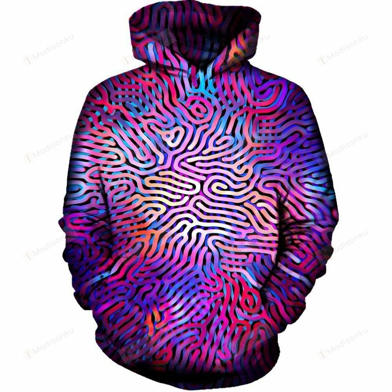 Purple Maze 3d All Over Printed Hoodie