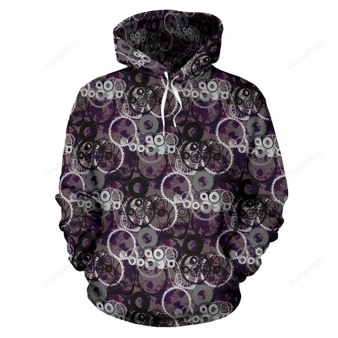 Purple Steampunk Gear 3d All Over Print Hoodie