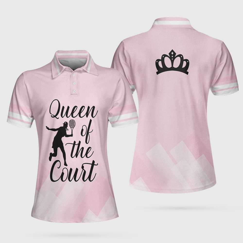 Queen Of The Court Pink Ver Short Sleeve Polo Shirt Polo Shirts For Men And Women