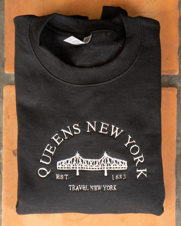 Queens New York Embroidered Crewneck