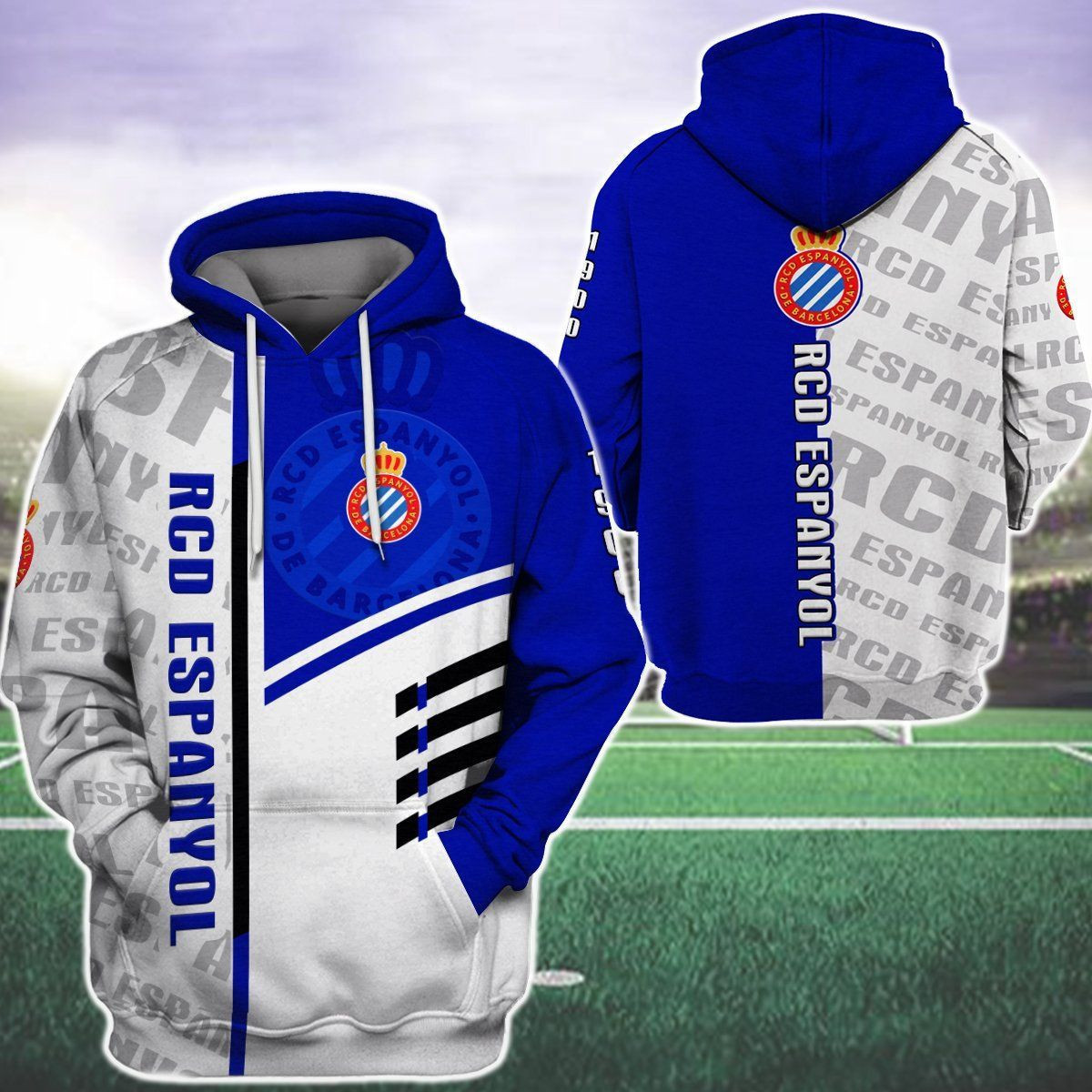 RCD Espanyol 3D All Over Print Hoodie