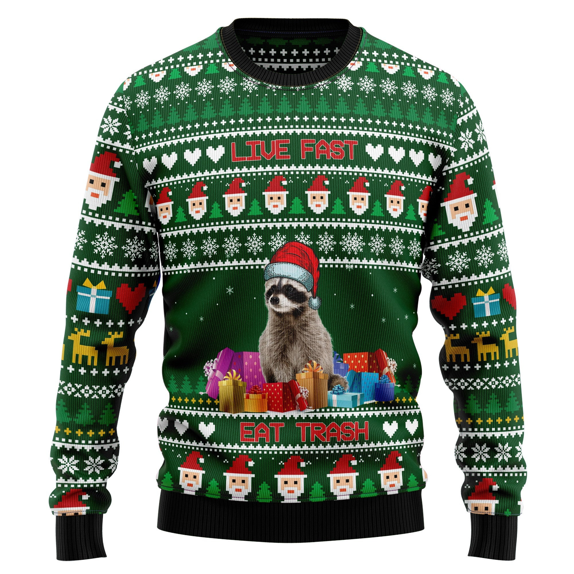 Raccoon Eat Trash Christmas Ugly Christmas Sweater