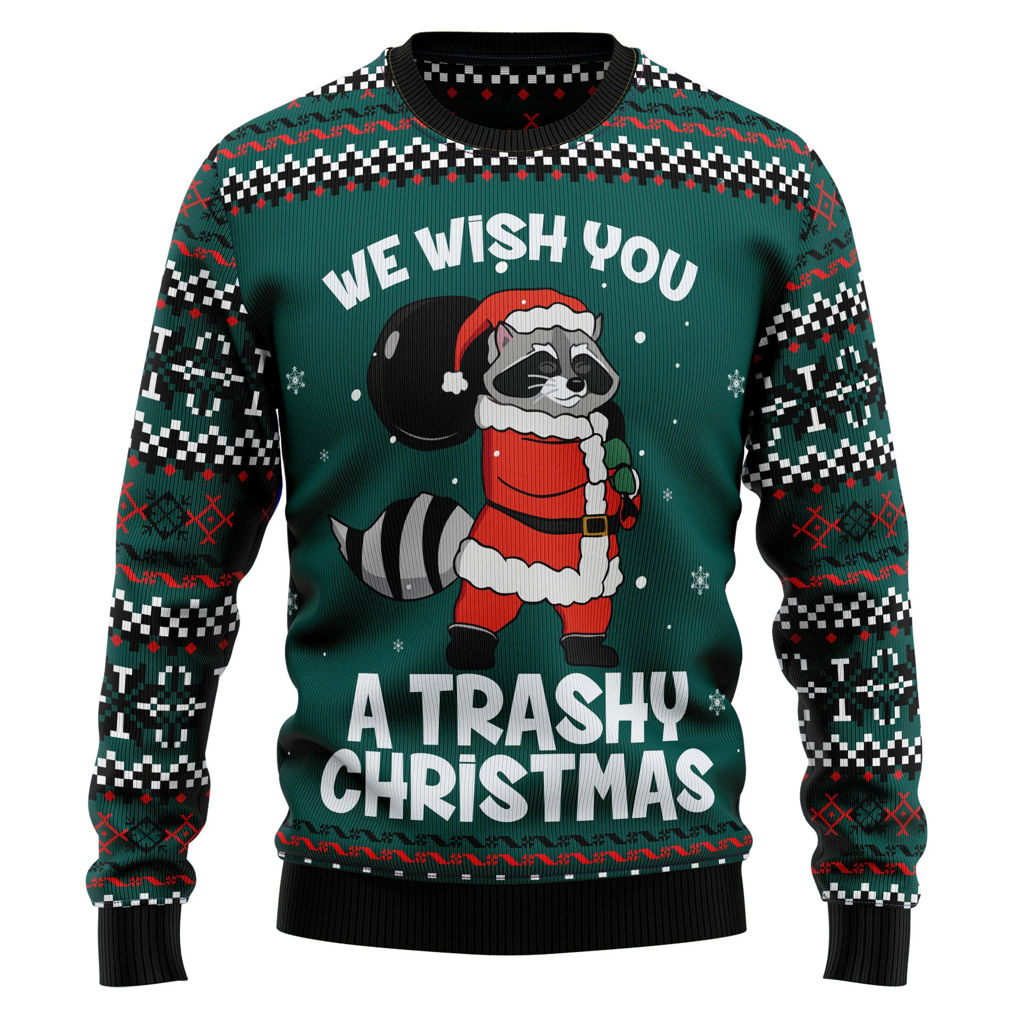 Raccoon Trashy Christmas Ugly Christmas Sweater