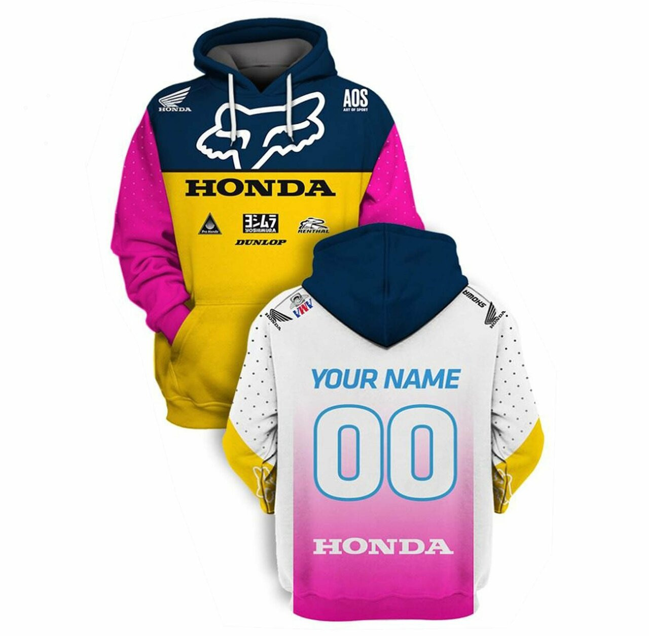 Racing Gift For Racer Honda Fox Racing Personalized Hoodie