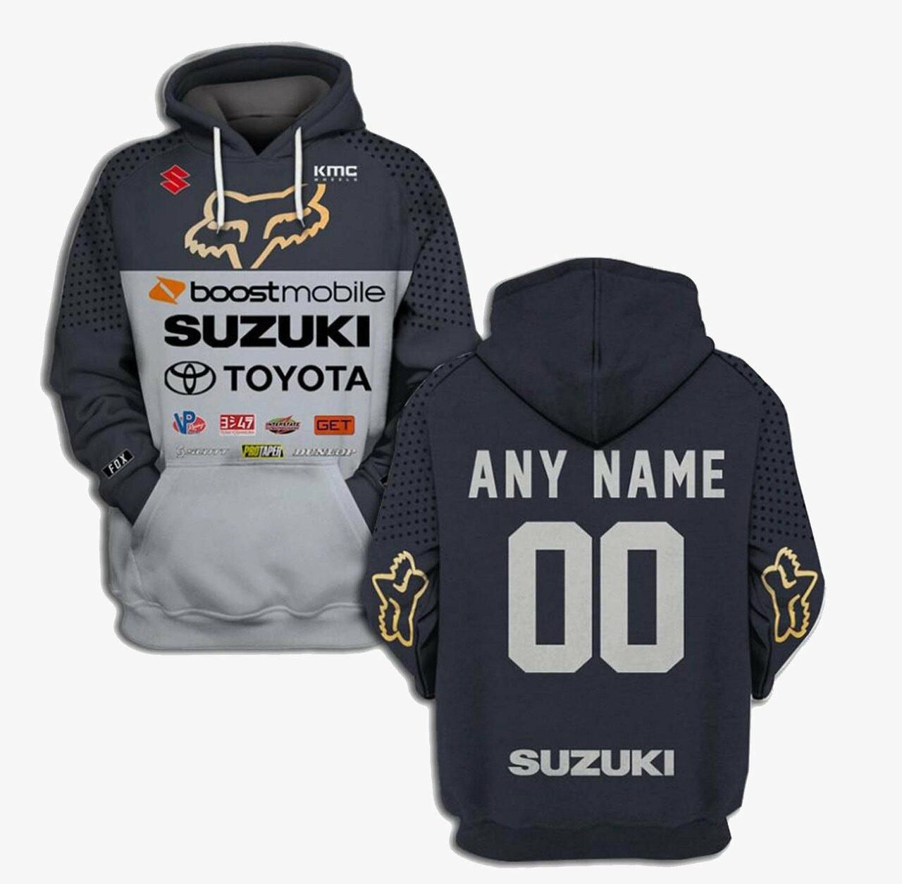 Racing Gift For Racer Suzuki Fox Racing Personalized Hoodie