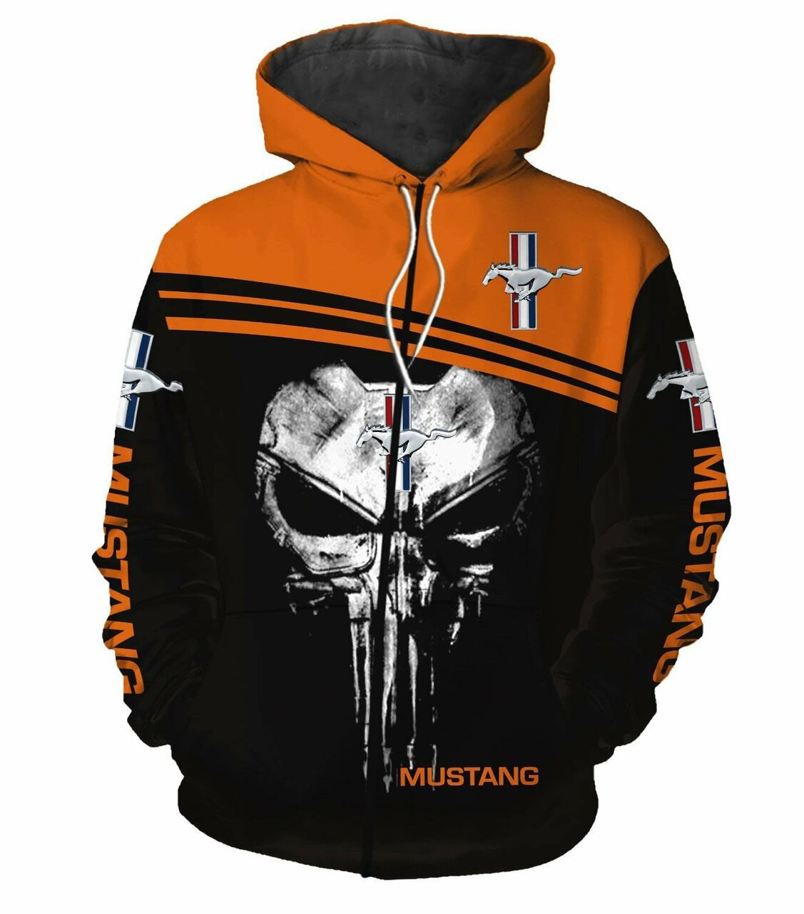 Racing Hoodie Skull Gift Mustang Hoodie Pullover Zipup Hoodie