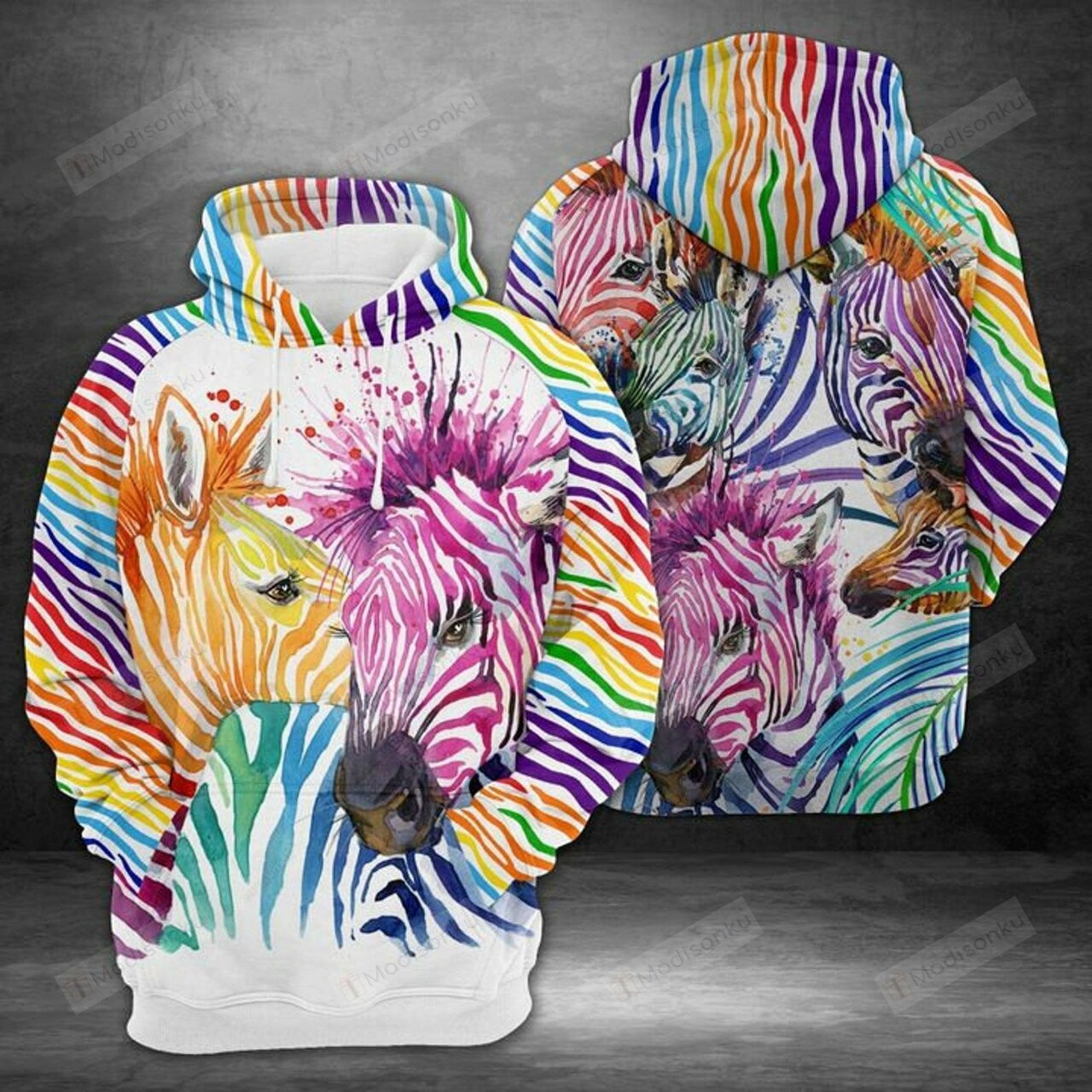 Rainbow Zebra 3d All Over Print Hoodie