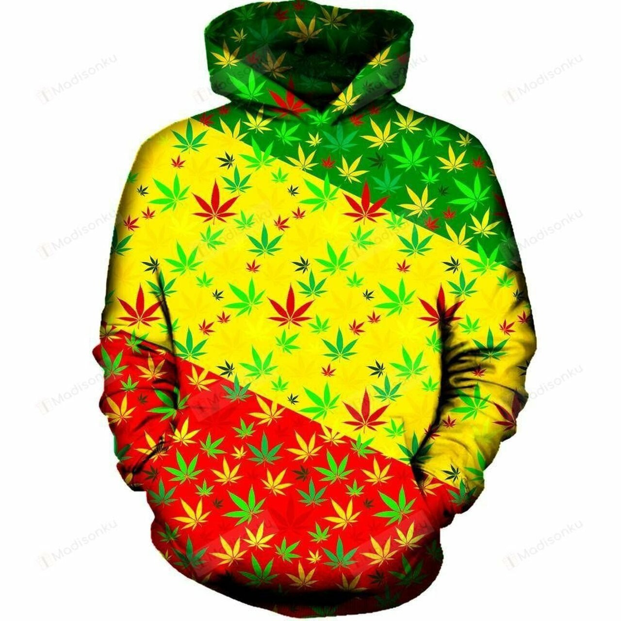 Rasta Weed 3d All Over Printed Hoodie