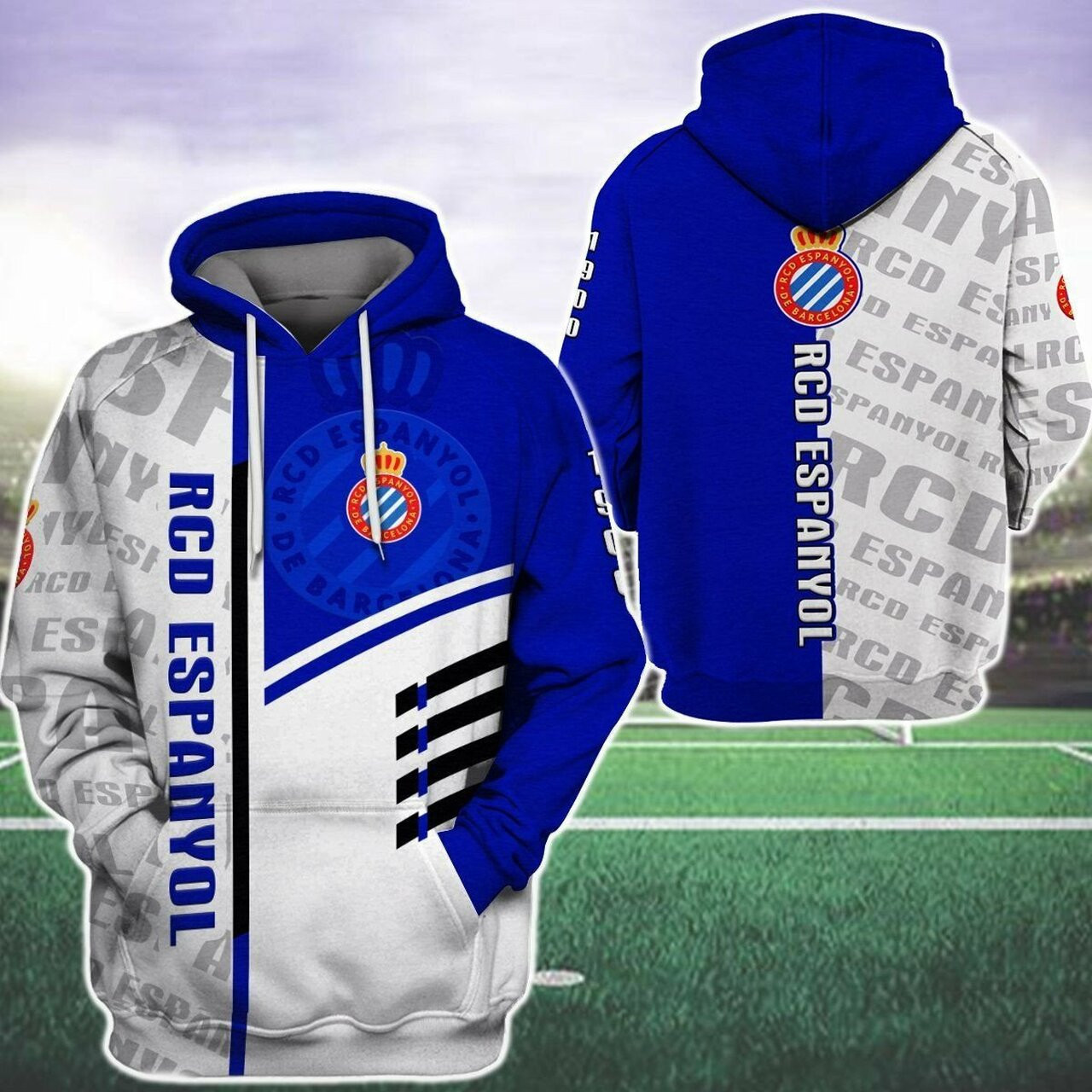 Rcd Espanyol 3d All Over Print Hoodie