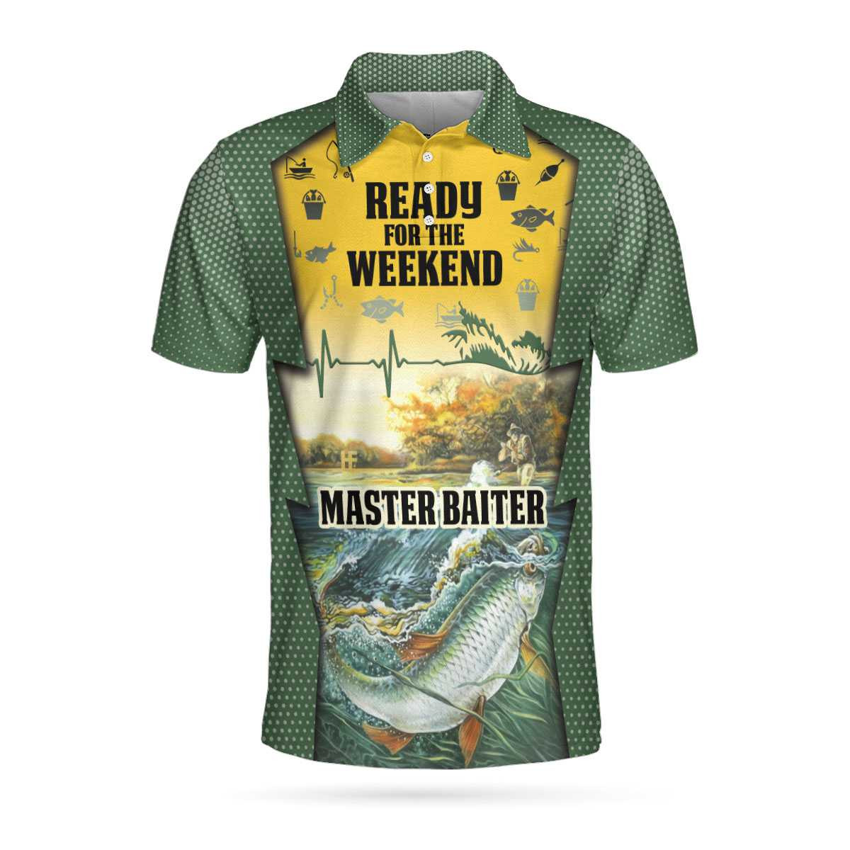 Ready For The Weekends Short Sleeve Polo Shirt Master Baiter Fishing Heartbeat Polo Shirt Best Fishing Shirt For Men