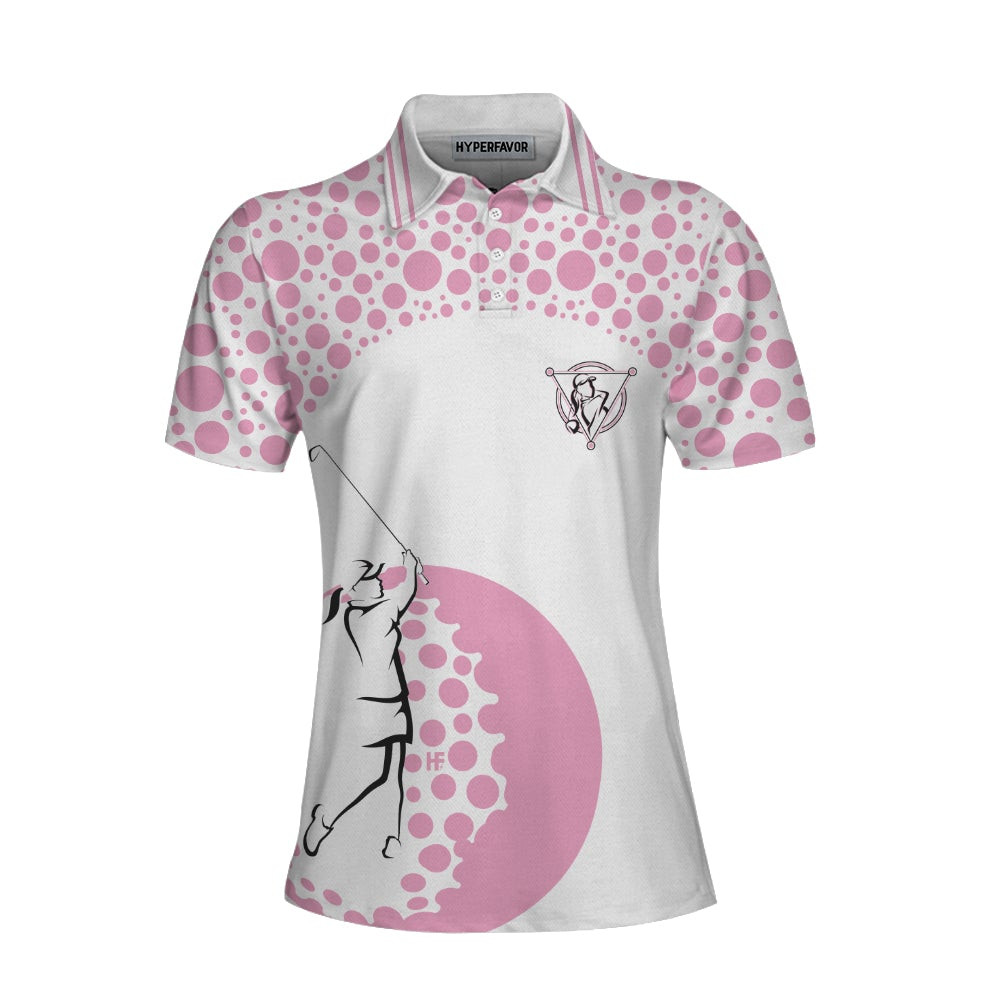 Real Grandmas Play Golf Short Sleeve Women Polo Shirt White And Pink Golf Shirt For Ladies Funny Female Golf Gift