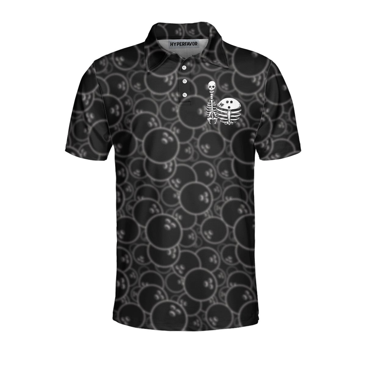 Real Grandpas Bowl Polo Shirt Black Ball Pattern Bowling Polo Shirt Funny Bowling Shirt With Sayings