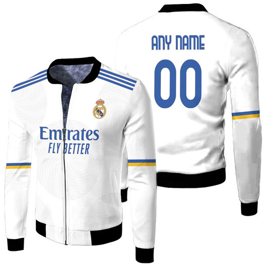 Real Madrid Football Club Home Jersey Style Fleece Bomber Jacket