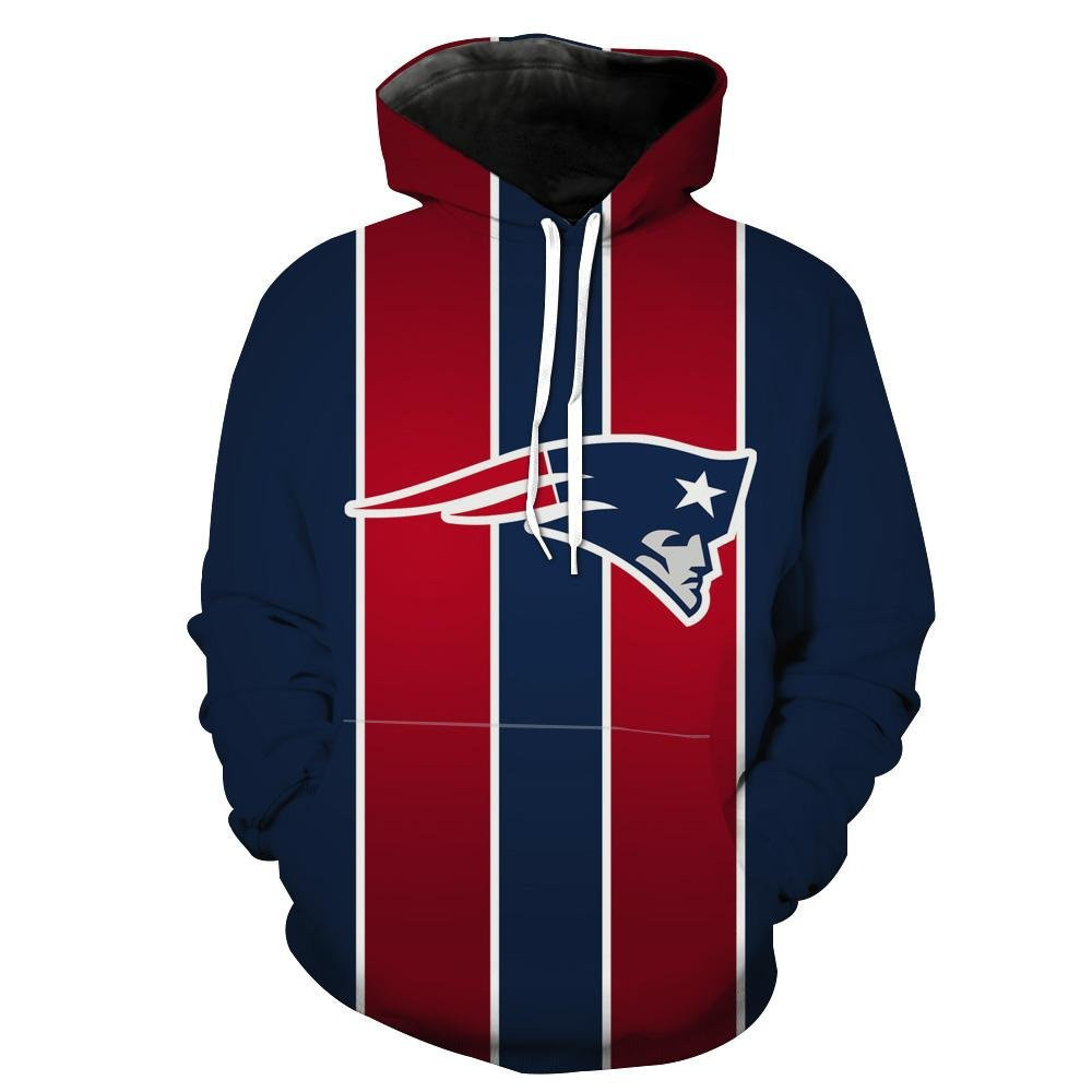 Red And Blue New England Patriots Football Patriots Hoodie 3D