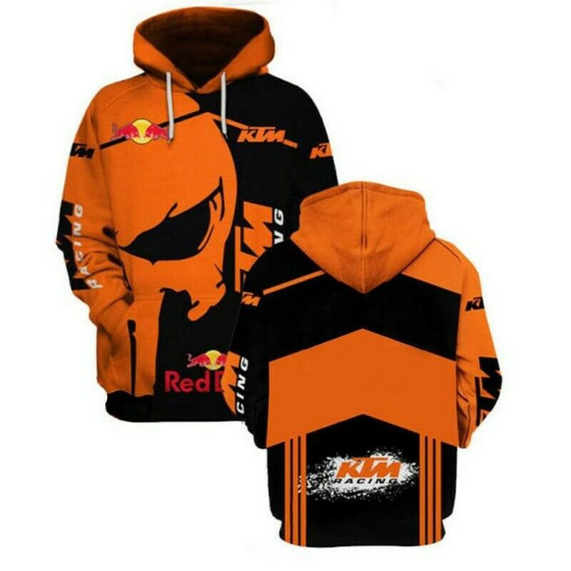 Red Bull KTM Racing Skull Hoodie 3D All Over Print Size S