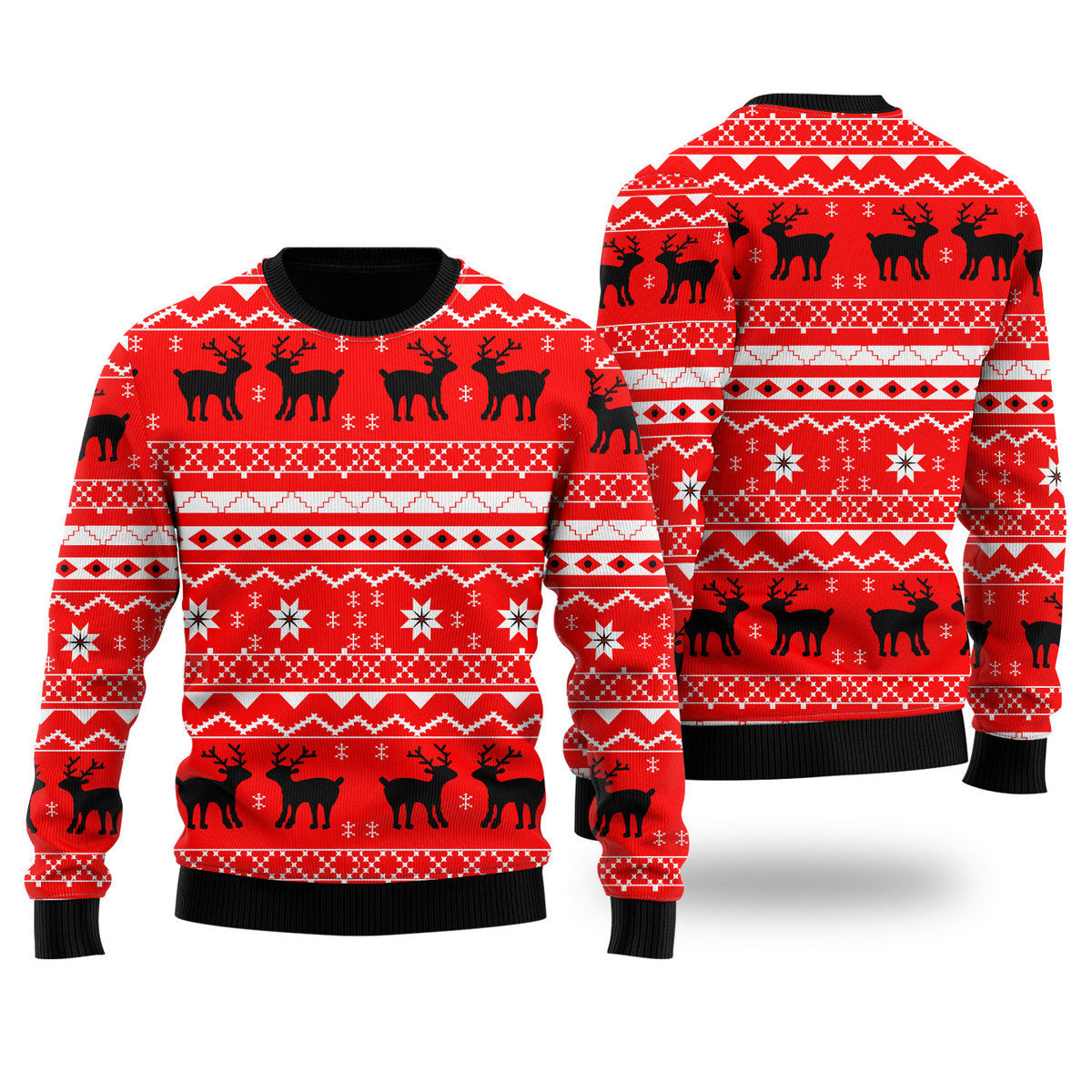 Red Deer Hunting Ugly Christmas Sweater Ugly Sweater For Men Women