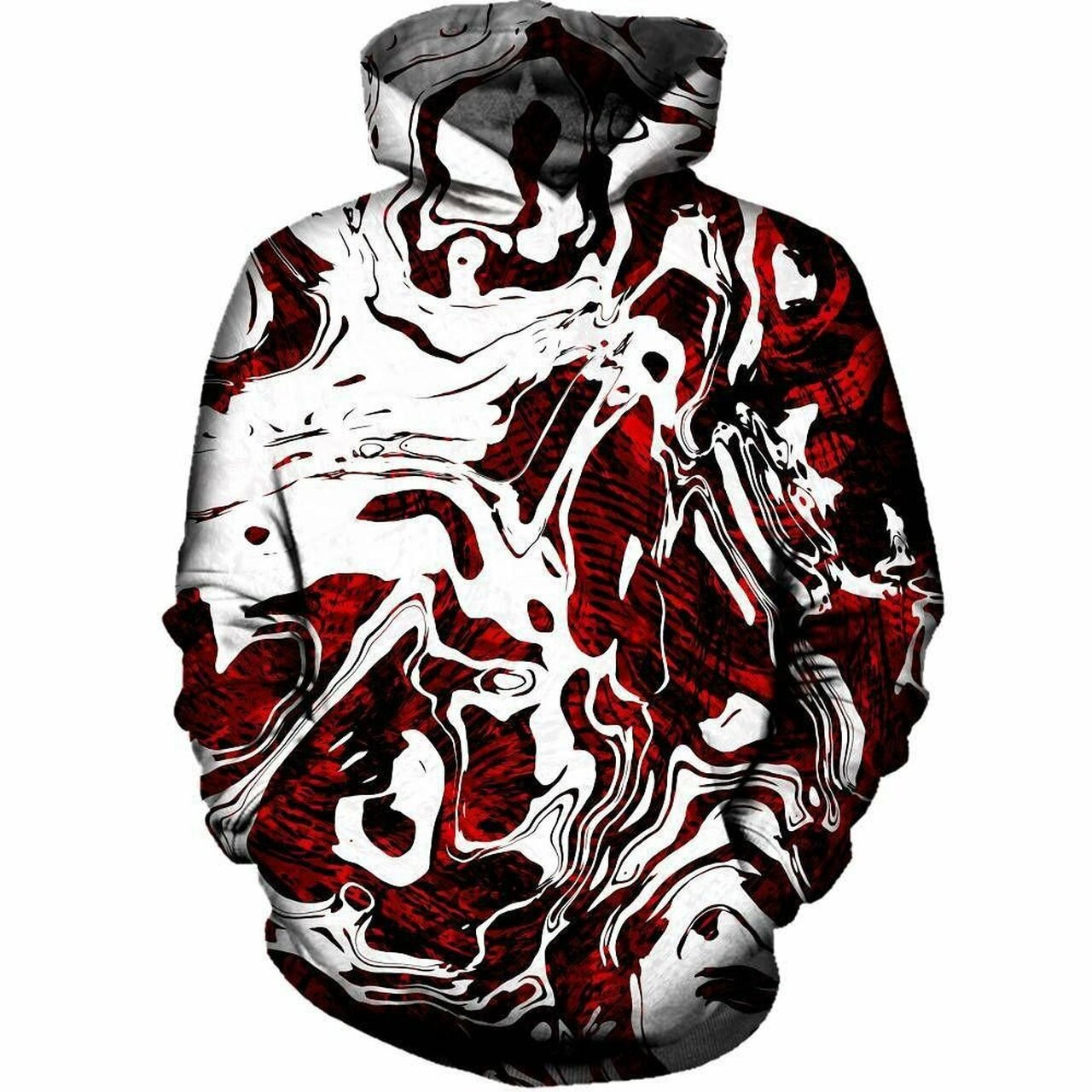 Red Flow 3d All Over Printed Hoodie