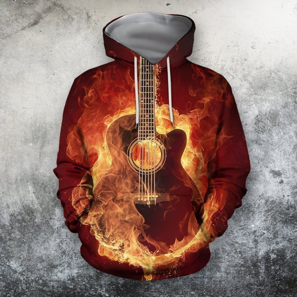Red Guitar 3D All Over Print | Hoodie | For Men & Women | Fu