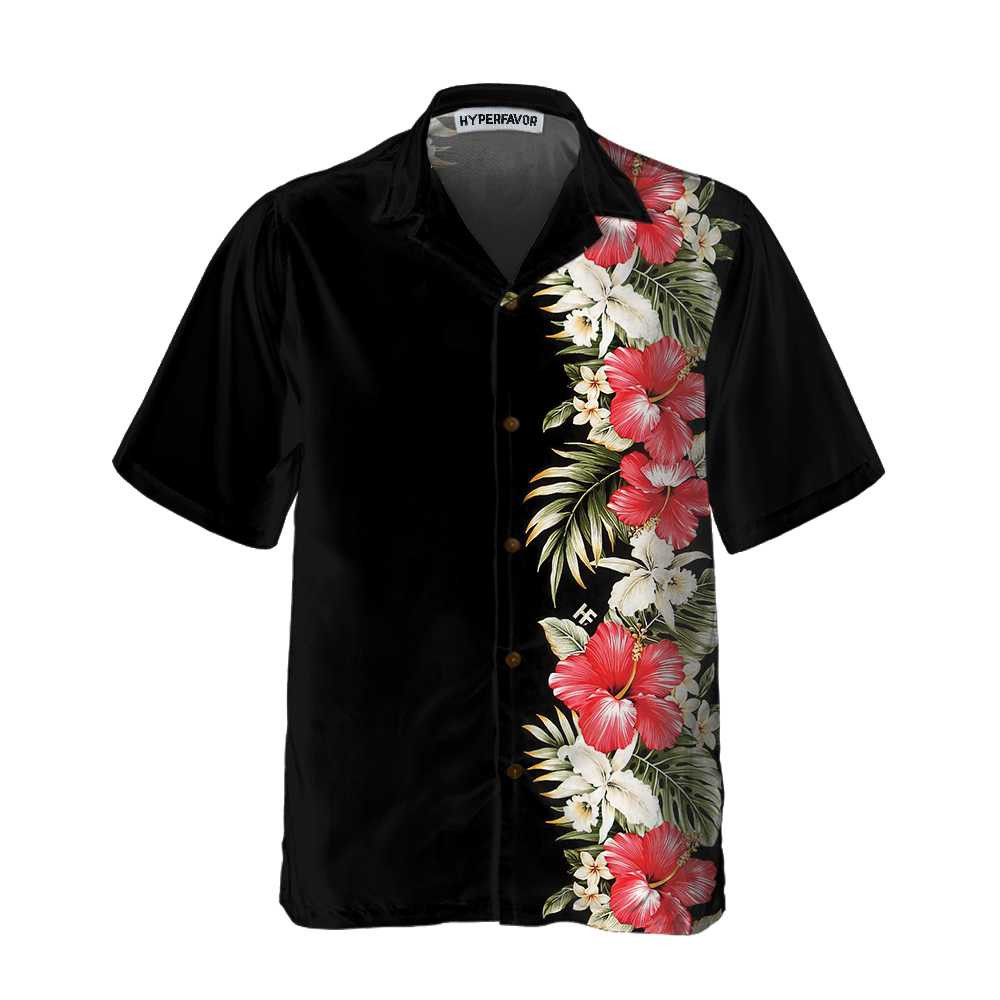 Red Hibiscus Hawaiian Shirt Unique Hibiscus Print Shirt For Men