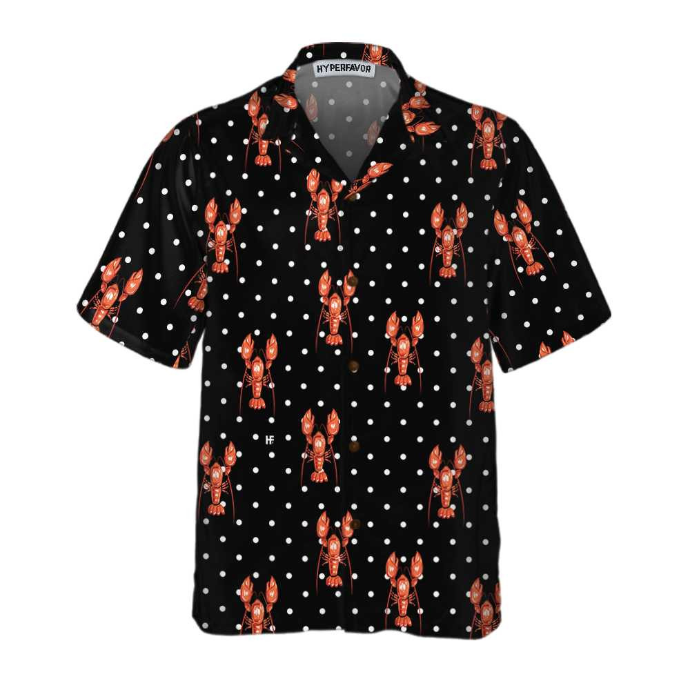 Red Lobster With Dot Hawaiian Shirt Funny Lobster Shirt For Adults Lobster Print Shirt
