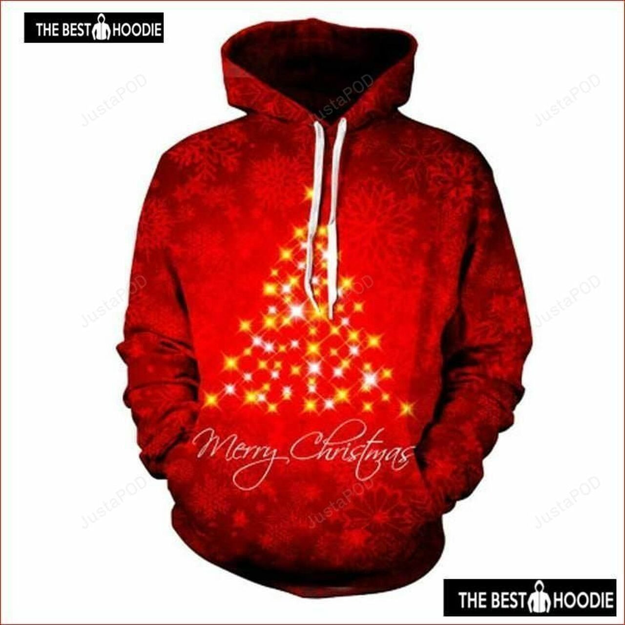 Red Merry Christmas Snowflake 3d All Over Print Hoodie