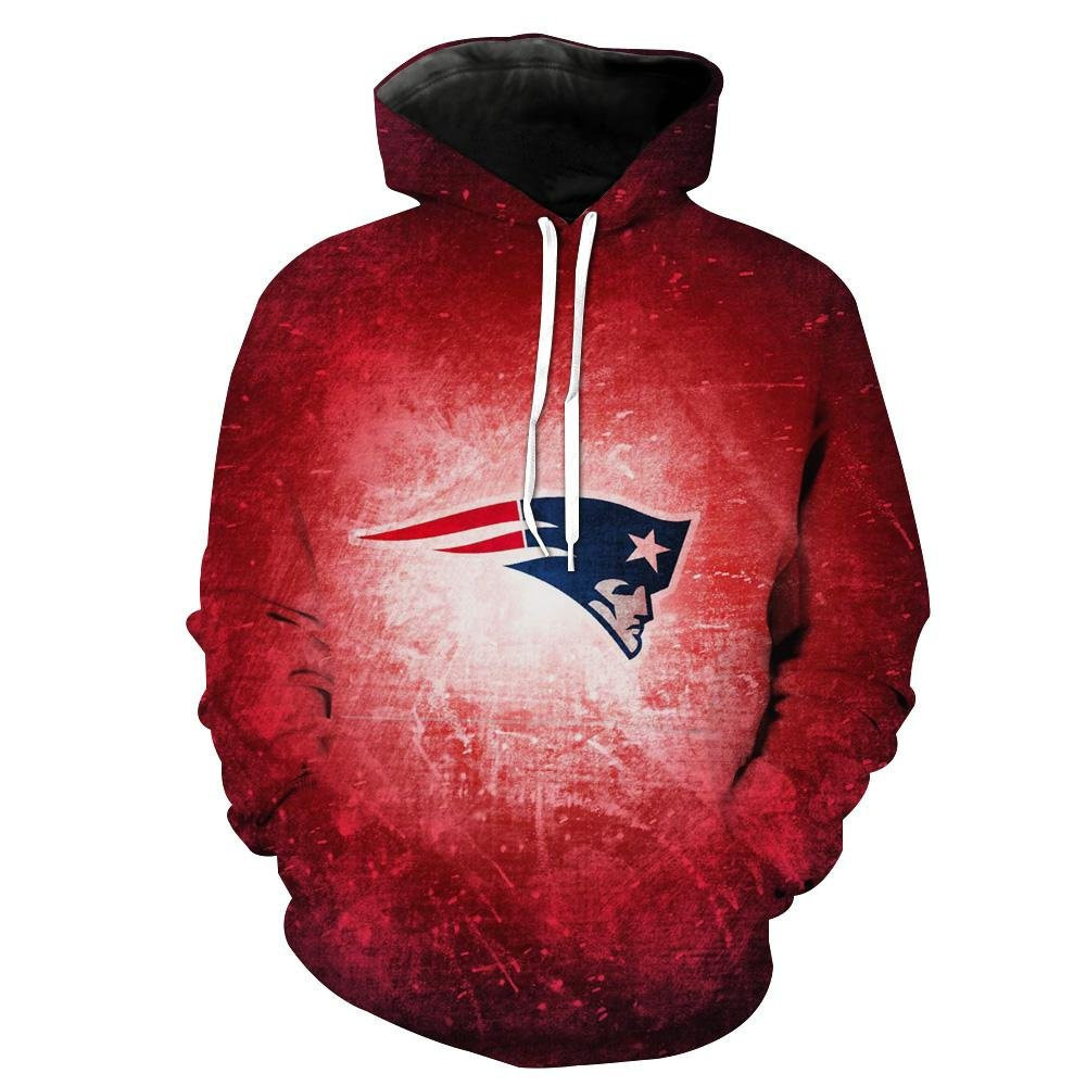 Red New England Patriots Football Patriots Hoodie 3D