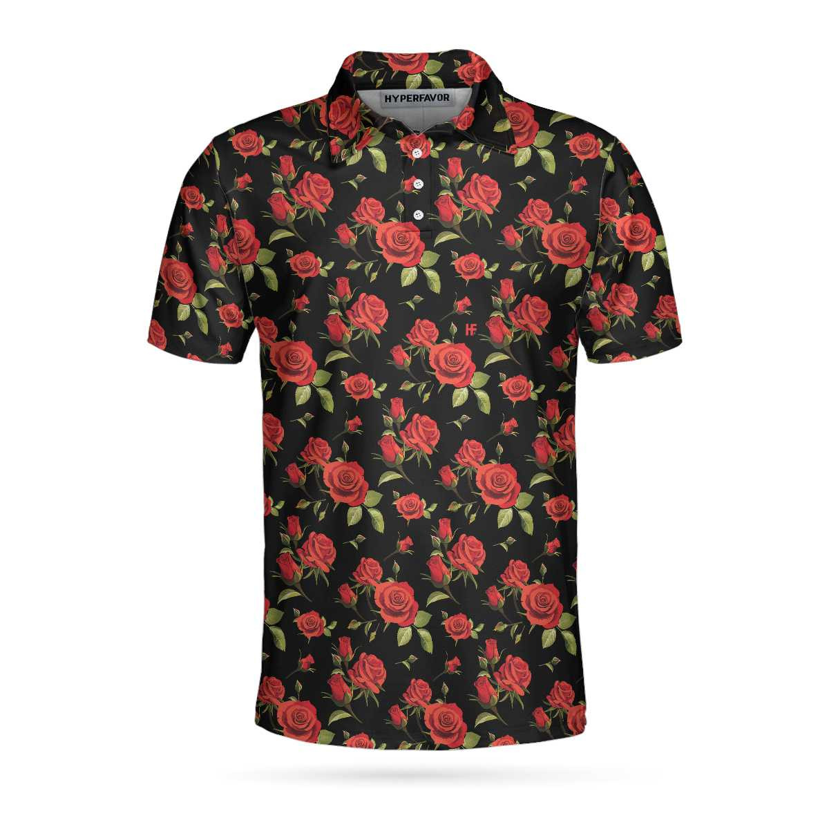 Red Roses Polo Shirt Red Roses Seamless Pattern Shirt For Adults Best Rose Themed Gift Idea For Rose Fans