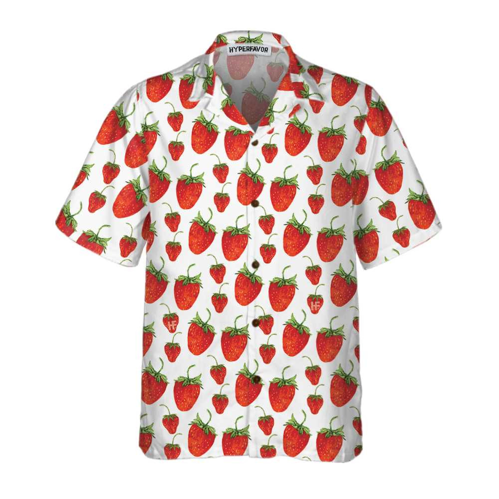 Red Strawberry Hawaiian Shirt Strawberry Shirt For Men  Women Strawberry Print Shirt