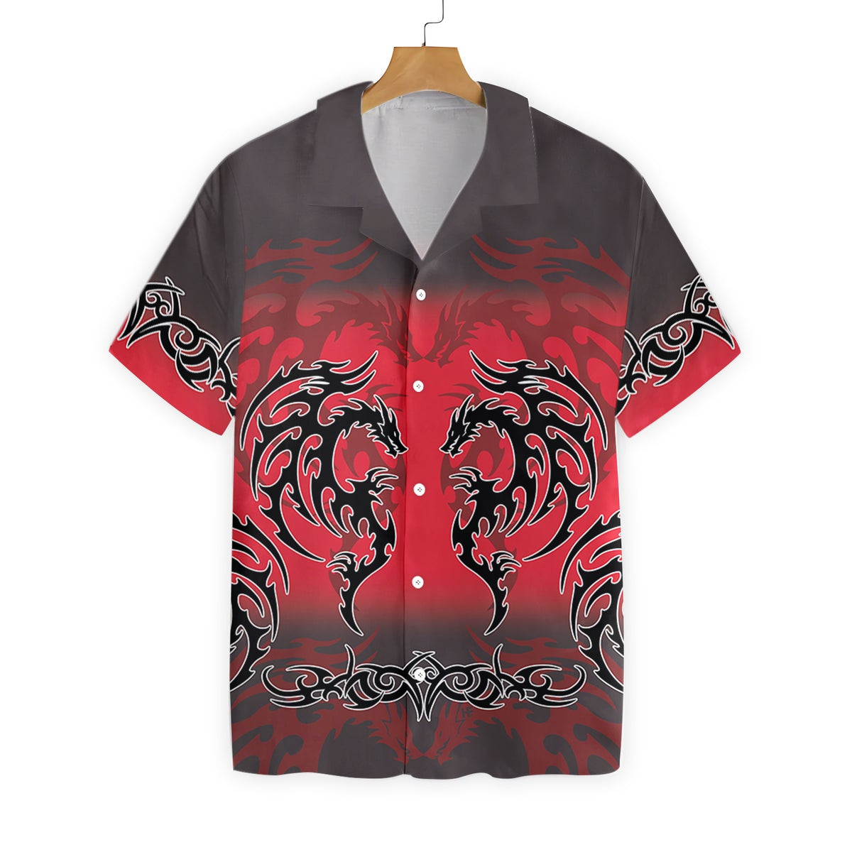 Red Tribal Dragon Hawaiian Shirt