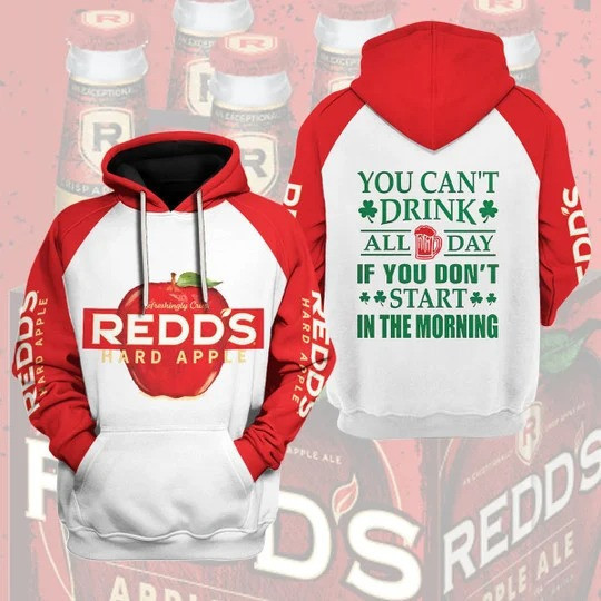 Redds Hard Apple St Patrick Days 3D Hoodie