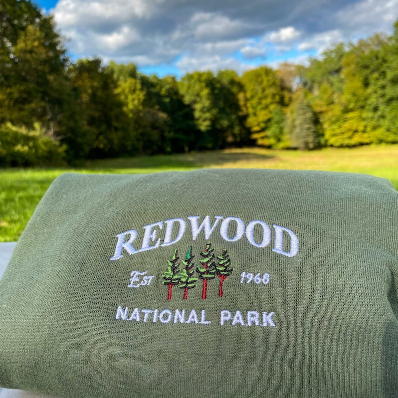 Redwood 1968 California National Park Embroidered Sweatshirt