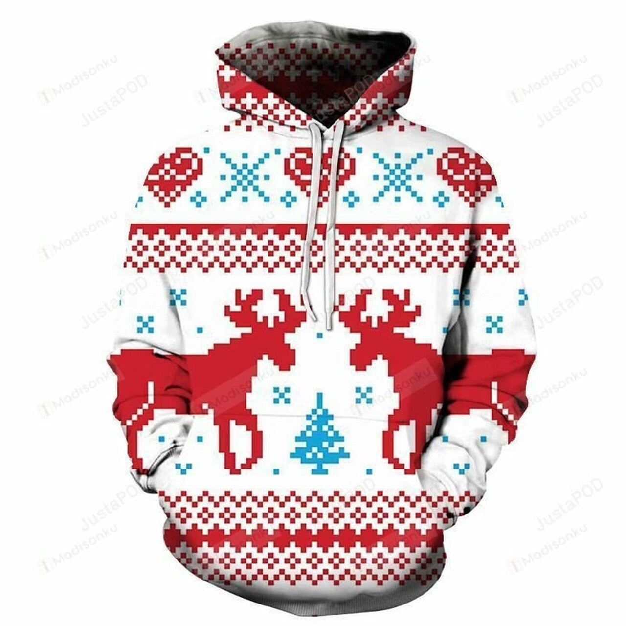 Reindeer Christmas 3d All Over Print Hoodie