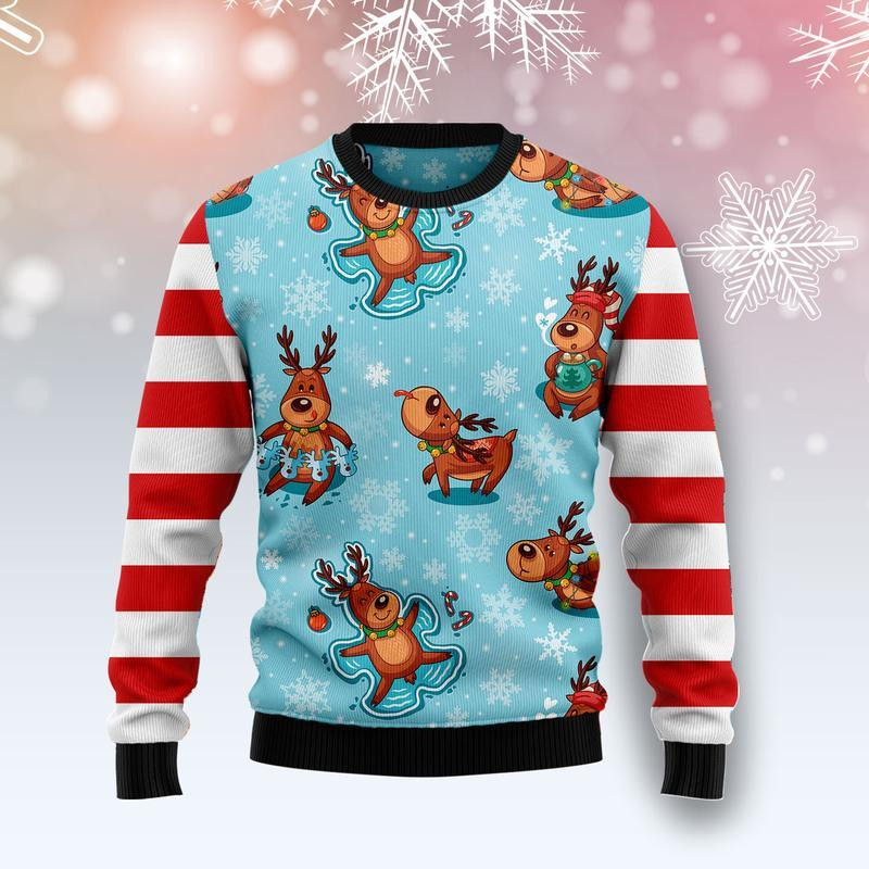 Reindeer Cute Ugly Christmas Sweater Ugly Sweater For Men Women