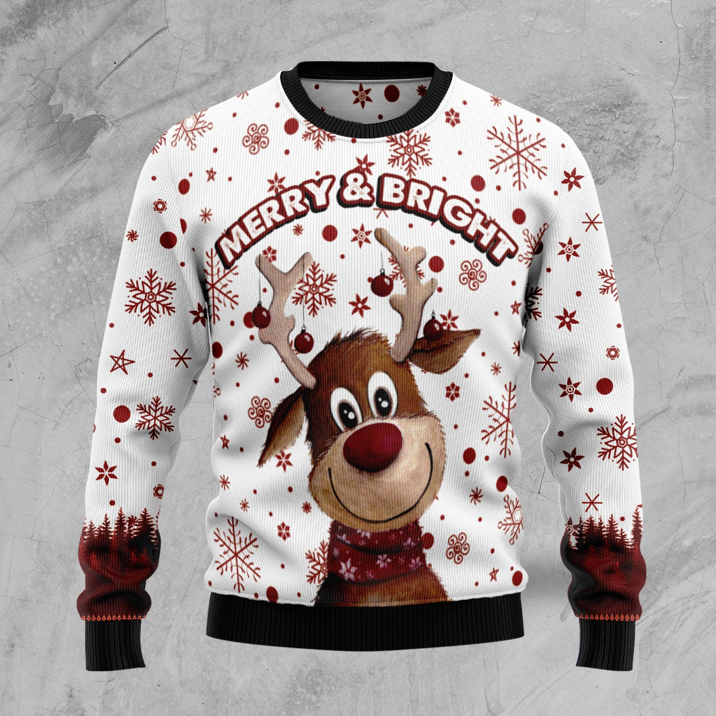 Reindeer Merry Bright Ugly Christmas Sweater