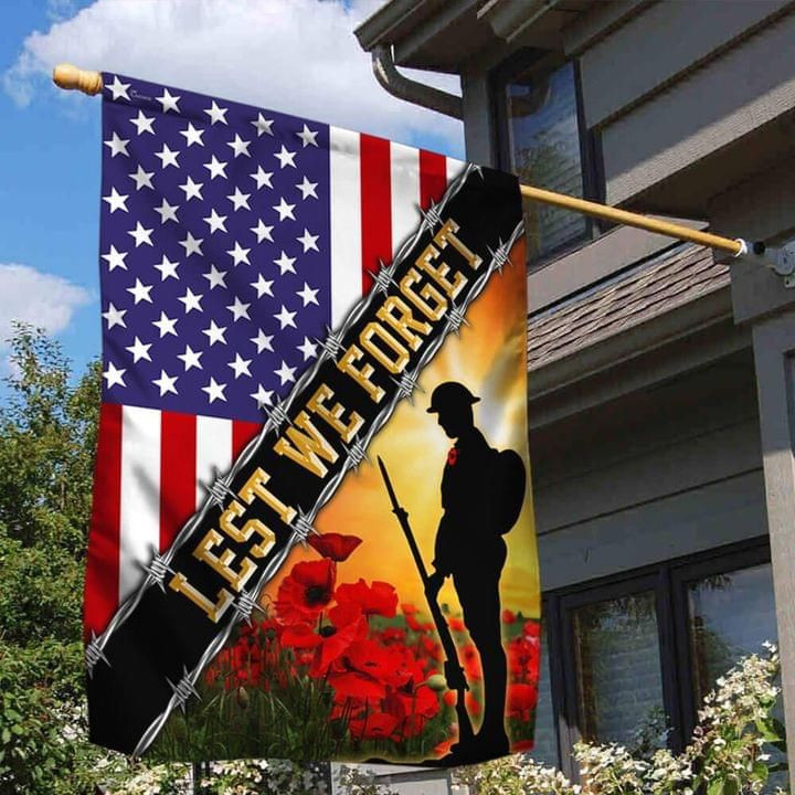 Remembrance Day Lest We Forget Veteran American Flag Garden Flag House Flag