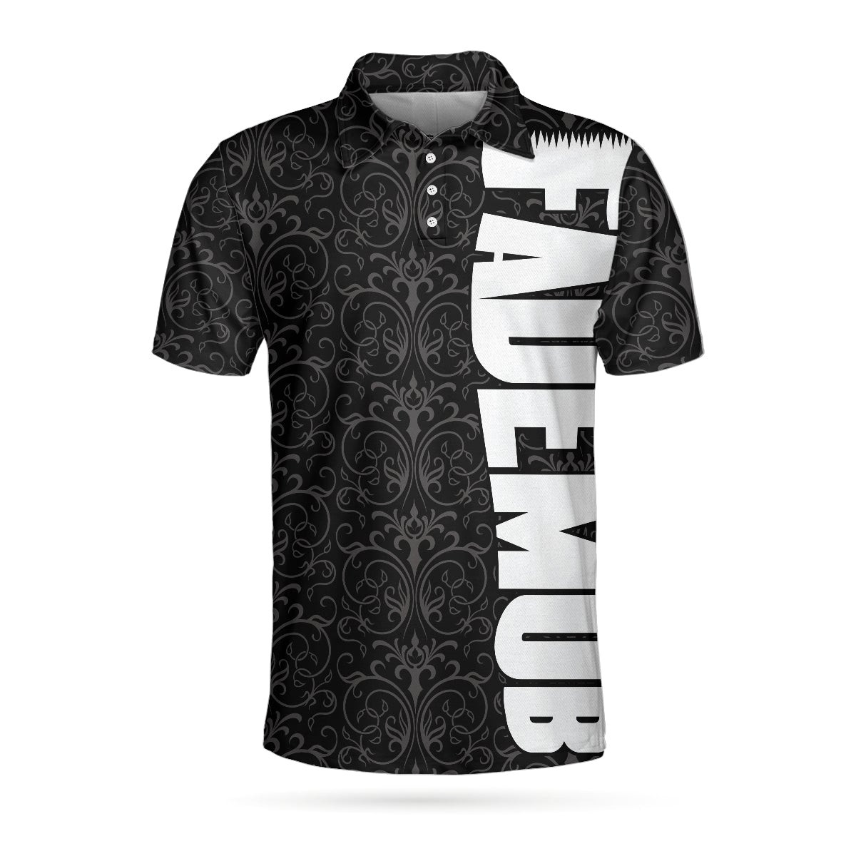 Renaissance Fade Mob Barber Hairstylist Polo Shirt Black Brocade Pattern Polo Shirt Hairstylist Shirt For Men