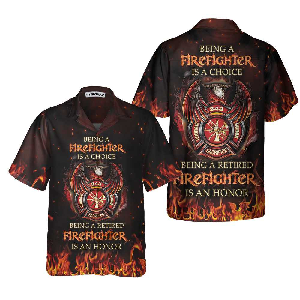 Retired Firefighter Hawaiian Shirt Honor Fireman Shirt For Men Best Gift For Firefighters