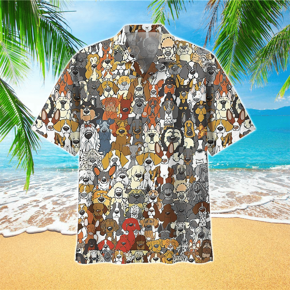 Retriever Dog Apparel Retriever Dog Hawaiian Button Up Shirt for Men and Women