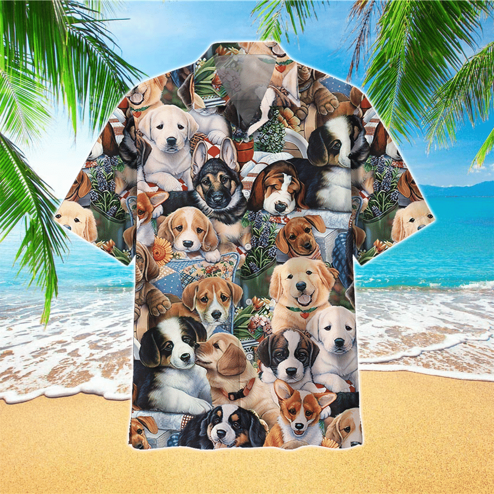 Retriever Dog Apparel Retriever Dog Hawaiian Button Up Shirt for Men and Women