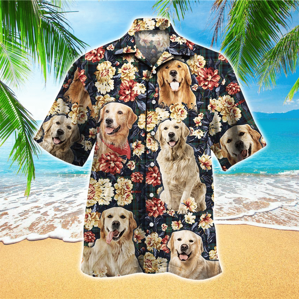 Retriever Dog Hawaiian Shirt Perfect Dog Terrier Clothing Shirt for Men and Women