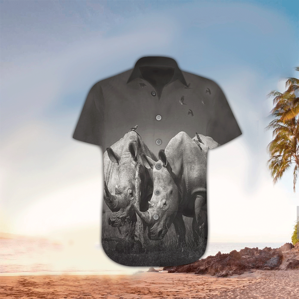 Rhino Hawaiian Shirt Mens Hawaiian Shirt For Rhino Lover Shirt for Men and Women