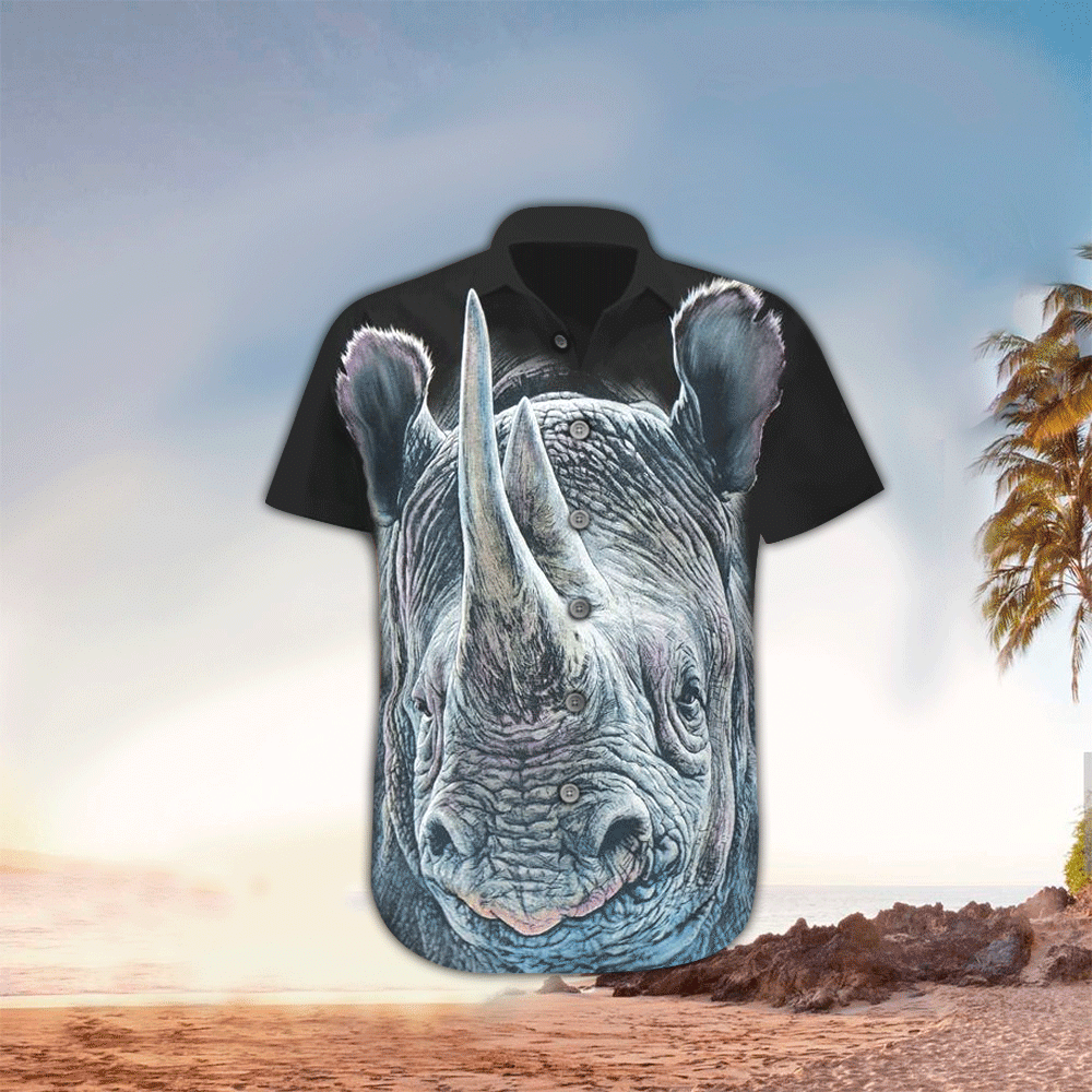 Rhino Hawaiian Shirt Mens Hawaiian Shirt For Rhino Lover Shirt for Men and Women