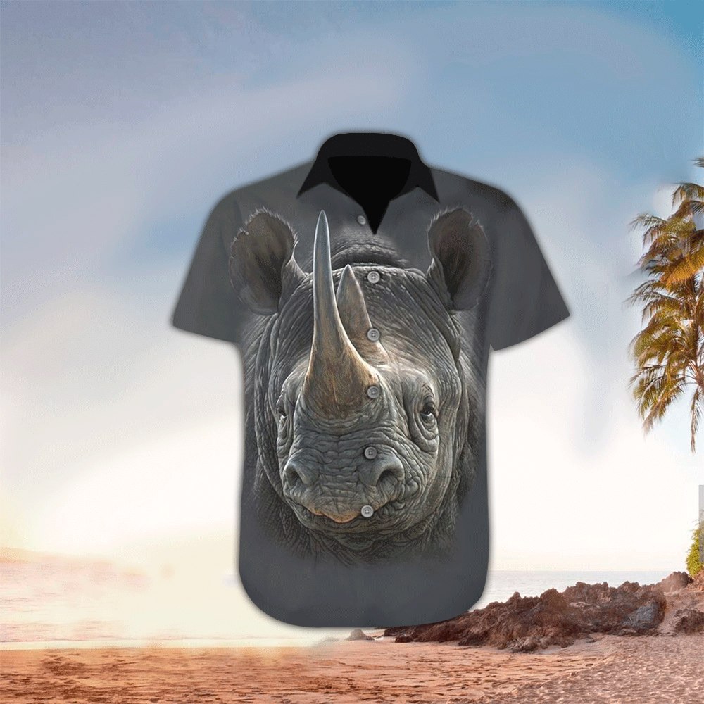 Rhino Hawaiian Shirt Mens Hawaiian Shirt For Rhino Lover Shirt for Men and Women